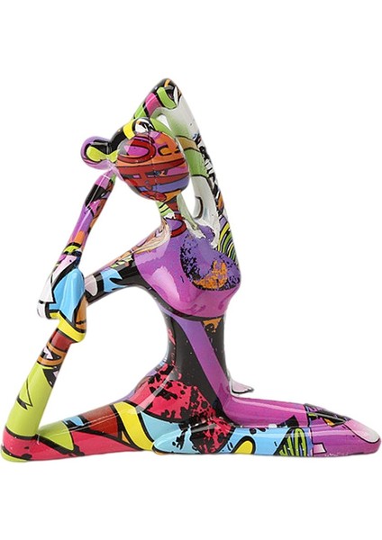 Yoga Poz Kız Figür Reçine Heykelleri Yoga Stüdyo Heykelleri Zanaat Figürin B B 17.5X4X16CM (Yurt Dışından)