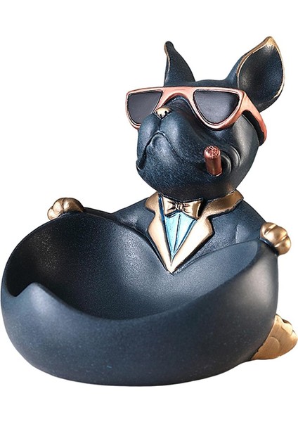 Köpek Heykeli Reçine Artware Heykel Anahtarları Takı Depolama Ev Ofisi Mavi (Yurt Dışından)