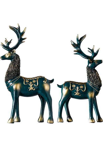 Dekor Yeşil Için Iskandinav Geyik Heykeli Heykel Hayvanı (Yurt Dışından)
