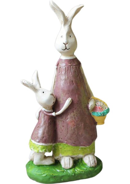 Sevimli Tavşan Heykeli Heykel Süs Hediyesi Ev Dekorasyon Figürinler A (Yurt Dışından)