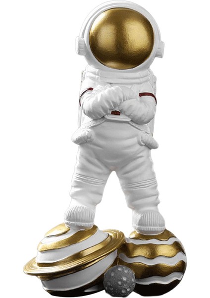 Astronot Heykeli Yaratıcı Uzaylık Figürleri Dekorasyon Masası Oturma Odası Ayakta Gezegen (Yurt Dışından)