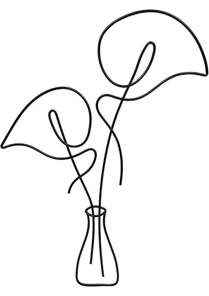 Iskandinav Tarzı Yaprak Içi Boş Metal Duvar Sanat Heykel Ev Oturma Odası Dekor Calla Zambak (Yurt Dışından)