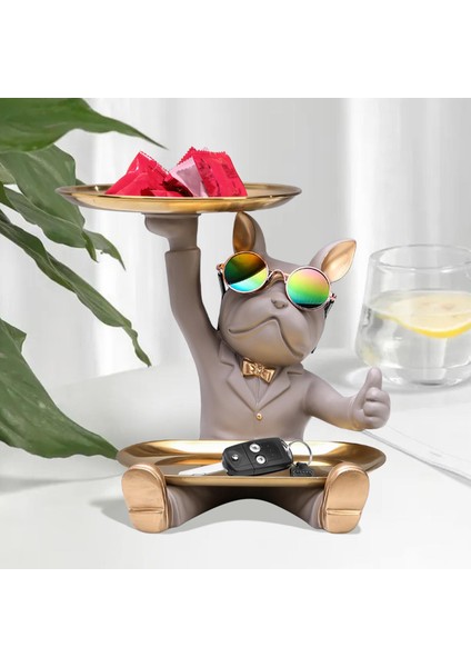 Koridor Grisi Için Tepsi Takı Depolama ile Fransız Heykel Köpek Heykeli (Yurt Dışından) fırsatları