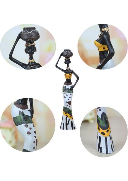 Ayakta Duran Afrika Figür Heykel Kabile Bayan Heykeli Koleksiyon Sarı (Yurt Dışından) fırsatları