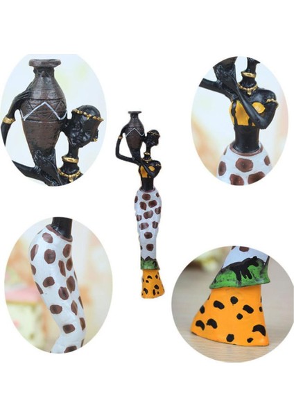 Ayakta Duran Afrika Figür Heykel Kabile Bayan Heykeli Koleksiyon Sarı (Yurt Dışından) indirimleri