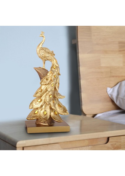 Tavuskuşu Heykeli En Iyi Hediye Figüre Süsü Için Kabine Masaüstü Sanat Dekoru Altın L (Yurt Dışından) indirimleri