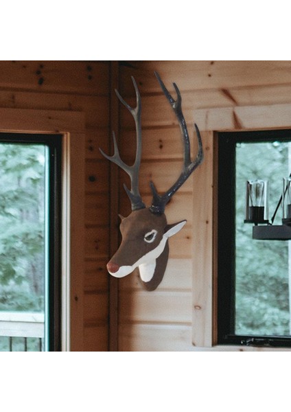 Duvara Monte Sahte Geyik Başı El Işi Sahte Taksit Rustik Duvar Dekoru Için (Yurt Dışından) modelleri