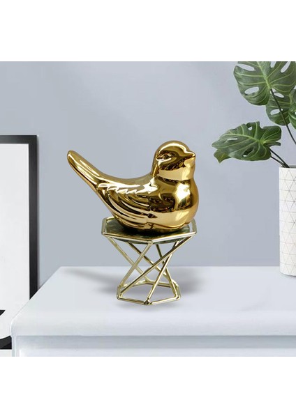 Basit Seramik Heykel Oturma Odası Mobilyaları Hayvanlar Figürinler Altın Kuş 8X9.2X6CM (Yurt Dışından) fiyatları