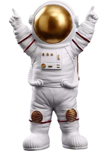 Astronot Şekil Heykeli Heykelcik Heykel Ev Ofis Masası Dekor Çocuk Hediyeler Altın 15X10X25 cm (Yurt Dışından)