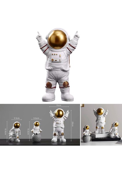 Astronot Şekil Heykeli Heykelcik Heykel Ev Ofis Masası Dekor Çocuk Hediyeler Altın 15X10X25 cm (Yurt Dışından) modelleri