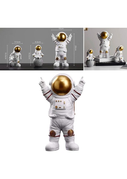 Astronot Şekil Heykeli Heykelcik Heykel Ev Ofis Masası Dekor Çocuk Hediyeler Altın 15X10X25 cm (Yurt Dışından) fırsatları