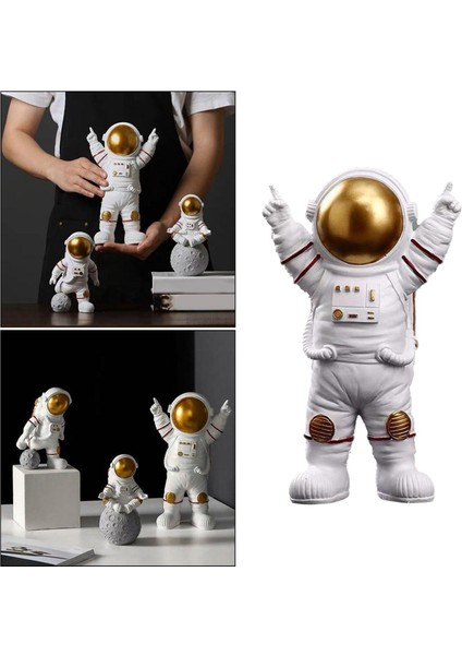 Astronot Şekil Heykeli Heykelcik Heykel Ev Ofis Masası Dekor Çocuk Hediyeler Altın 15X10X25 cm (Yurt Dışından) indirimleri