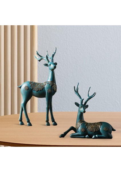 2pcs Geyik Heykelleri Ren Geyiği Heykelleri Ev Dekoru Dekoratif Geyik Figürinleri Bronz (Yurt Dışından) fırsatları