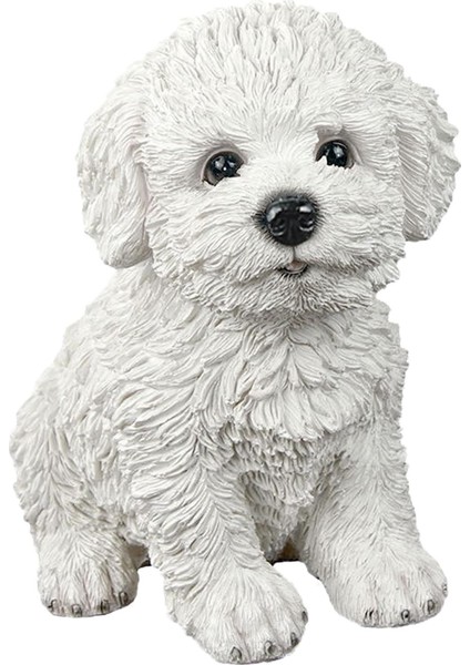 Köpek Heykel Reçine Heykel Süsleme Ev Masası Oturma Odası Beyaz (Yurt Dışından)