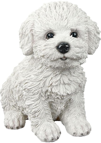 Köpek Heykel Reçine Heykel Süsleme Ev Masası Oturma Odası Beyaz (Yurt Dışından)