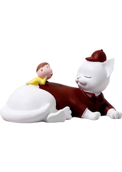 Kedi Heykelcik Kırmızı Eğilimli Kedi (Yurt Dışından)