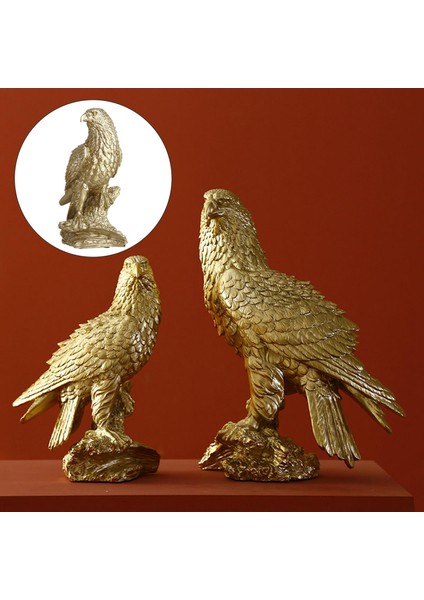 Modern Kartal Heykel Figürin Altın Sanat Masası Heykel Süs Ofisi Dekor 6.69X4.72X10.24INCH (Yurt Dışından)