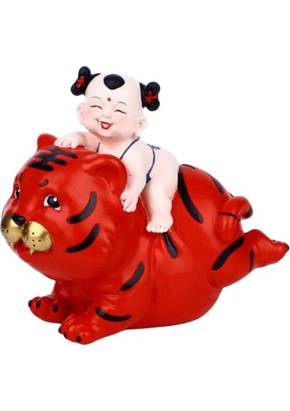 Karikatür Kaplanlar Para Bankası Dekorasyon Koleksiyonu Hayvan Heykelcik Reçine Çocuk Kız Kırmızı (Yurt Dışından)