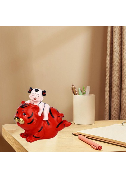 Karikatür Kaplanlar Para Bankası Dekorasyon Koleksiyonu Hayvan Heykelcik Reçine Çocuk Kız Kırmızı (Yurt Dışından) modelleri