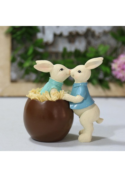 Tavşan Heykeli Paskalya Tavşanı Minyatür Figünler Doğün Partisi Çocuk Çift Tavşan (Yurt Dışından) fiyatları