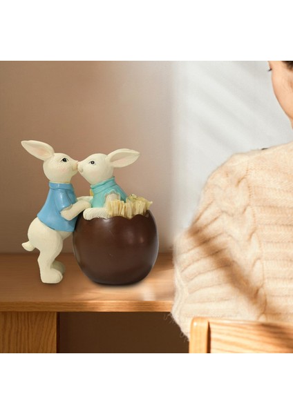 Tavşan Heykeli Paskalya Tavşanı Minyatür Figünler Doğün Partisi Çocuk Çift Tavşan (Yurt Dışından) indirimleri