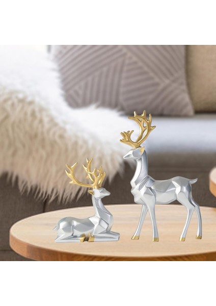 2 Adet Reçine Geyik Heykelcik Dekorasyon Heykeli (Yurt Dışından) indirimleri