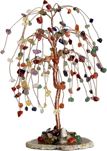 Doğal Kristal Para Ağacı Bonsai Taş Taşı Feng Shui Zenginlik Heykelcik (Yurt Dışından)