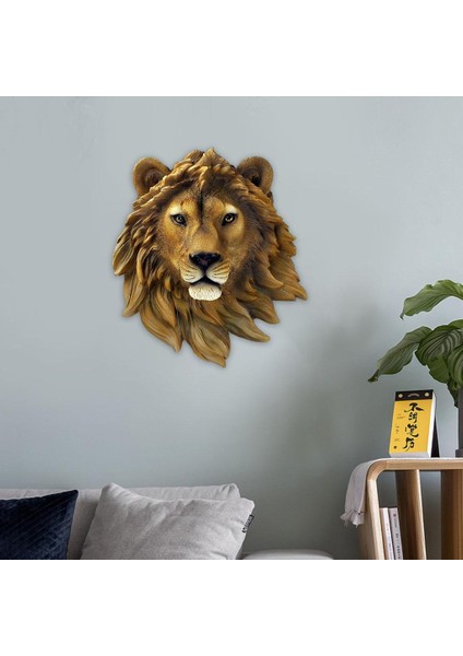 Vahşi Hayvan Kafası Heykel Duvar Dekor Reçinesi 3D Heykel Modern Oda Sanat Dekoru Lion 20X9.5X23CM (Yurt Dışından) fiyatları