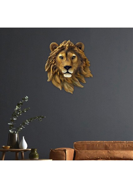 Vahşi Hayvan Kafası Heykel Duvar Dekor Reçinesi 3D Heykel Modern Oda Sanat Dekoru Lion 20X9.5X23CM (Yurt Dışından) fırsatları