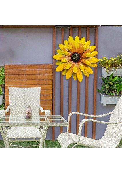 Demir Dekor Çiftlik Hotel Yatak Odası Duvar Asma Heykeli Ayçiçeği (Yurt Dışından)