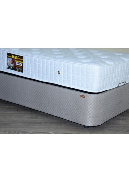 Baza Standart Kumaş Model Silin Kapitone Başlık Metal Fırın Boya Ort Yatak 90*190CM El Yapım