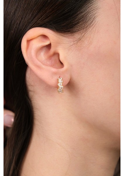 Güzide 14 Ayar Altın Taşlı Halka Küpe fiyatları