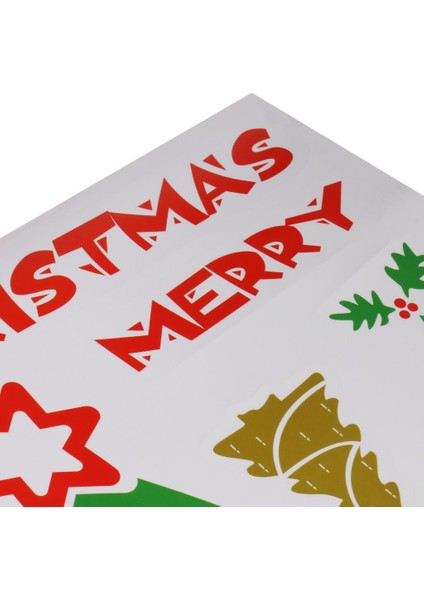 Mutlu Noel Ağacı Duvar Çıkartmaları Pvc Pencere Çıkartması Çocuklardan Dekorasyon (Yurt Dışından)