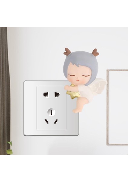 Anahtarı Sticker Kapak Reçine Çocuklar Ev Oturma Odası Soket Lightswitch Dekor Geyik Horn (Yurt Dışından)
