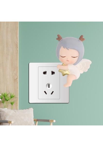 Anahtarı Sticker Kapak Reçine Çocuklar Ev Oturma Odası Soket Lightswitch Dekor Geyik Horn (Yurt Dışından)