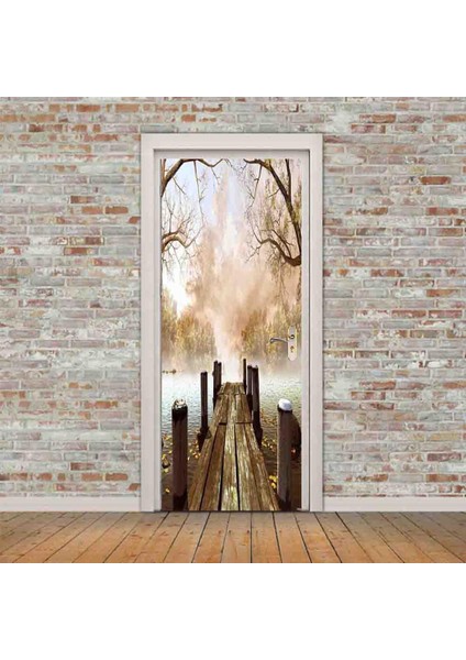 2pcs Vinil 3D Kapı Duvar Çıkartması Sarma Duvar Resmi Kendi Yapışkan Diy Ev Dekor #2 (Yurt Dışından)