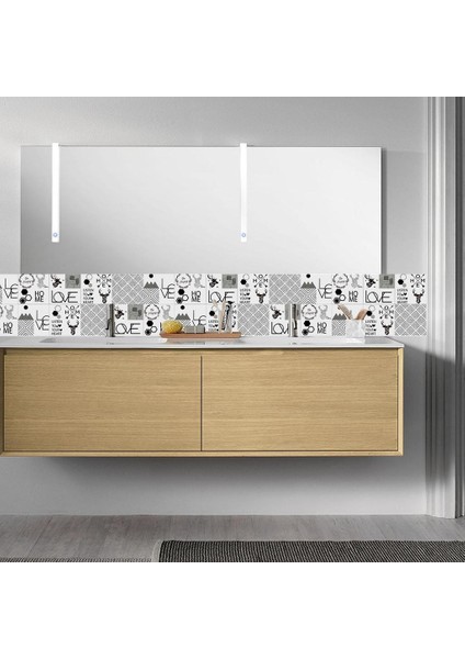 10 Adet Fayans Çıkartmaları Duvar Çıkartmaları Mutfak Banyo Duvar Sanat Dekor, 6 Inç H (Yurt Dışından)