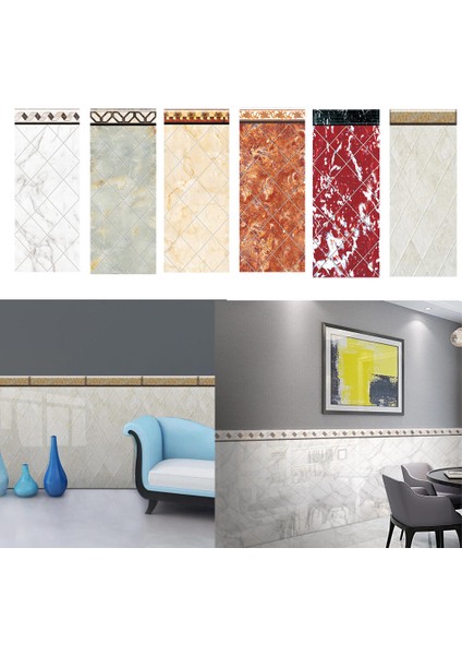 Dokulu Duvar Çıkartmaları Kendinden Yapışkan Pvc Duvar Dado Panel Çıkartmaları Dekor Desen 1 (Yurt Dışından)