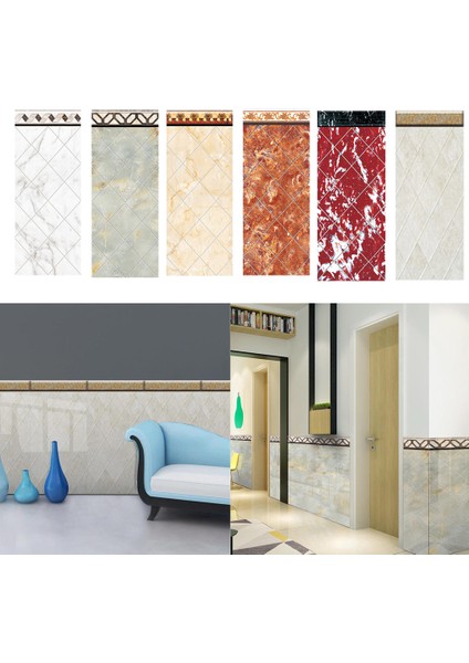 Dokulu Duvar Çıkartmaları Kendinden Yapışkan Pvc Duvar Dado Panel Çıkartmaları Dekor Desen 1 (Yurt Dışından)