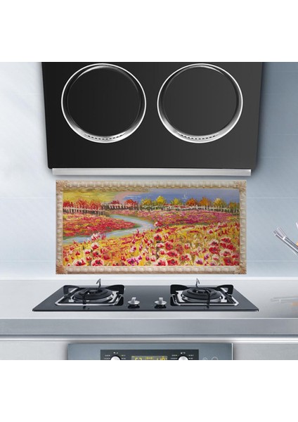 Çiçek Deseni Pvc Kendinden Yapışkan Su Geçirmez Anti-Yağ Anti-Duvar Kağıdı Mutfak Duvar Etiket Tile Çıkartma Duvar Resmi-, 40X80CM #1 (Yurt Dışından)