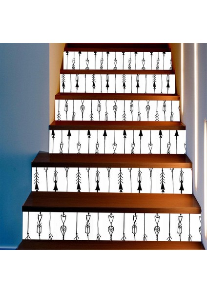 6pcs/set Karo Merdiven Dekor Çıkartmaları Kendi Yapışkan Vinil Merdiven Çıkartmaları L (Yurt Dışından) modelleri