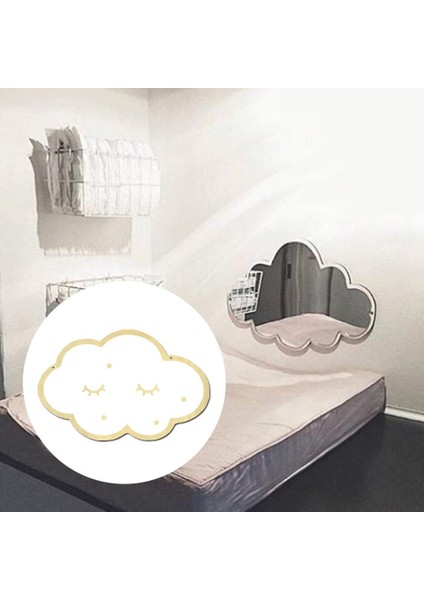 Çocuk Akrilik Duvar Ayna ile Halat Asılı Bebek Odası Dekoratif Banyo D Stil (Yurt Dışından)