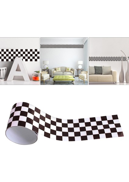 Siyah Beyaz Izgara Mozaik Duvar Çıkartması Duvar Sticker Oturma Odası Yatak Odası Duvar Sanatı (Yurt Dışından) indirimleri