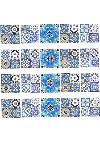 20 Adet Mozaik Duvar Fayans Çıkartmaları Mutfak Banyo Karo Çıkartmaları Su Geçirmez Bir 10X10CM (Yurt Dışından)