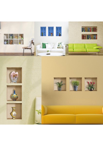 Modern 3D Oda Resimleri Çerçeveli Duvar Çıkartmaları Duvar Çıkartmaları Ev Rt Dekor A (Yurt Dışından)