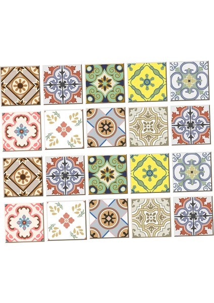 20 Adet Mozaik Duvar Fayans Çıkartmaları Mutfak Banyo Karo Çıkartmaları Su Geçirmez B 15X15CM (Yurt Dışından)