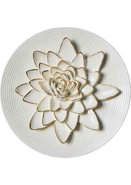 3D Reçine El Yapımı Lotus Duvar Sticker Süsler Düğün Ev Dekorasyonu #2 Beyaz L (Yurt Dışından)