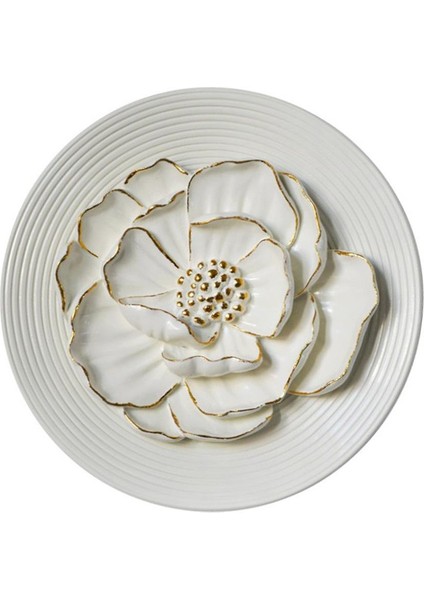 3D Reçine El Yapımı Lotus Duvar Sticker Süsler Düğün Ev Dekorasyonu #1 Beyaz S (Yurt Dışından)