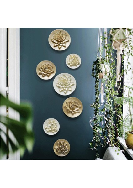 3D Reçine El Yapımı Lotus Duvar Sticker Süsler Düğün Ev Dekorasyonu #1 Beyaz S (Yurt Dışından) modelleri