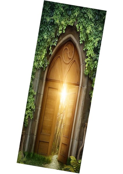 2pcs 3D Çıkarılabilir Sanat Kapısı Duvar Resimleri Çıkartmalar Duvar Çıkartmaları Ev Dıy S1 (Yurt Dışından)